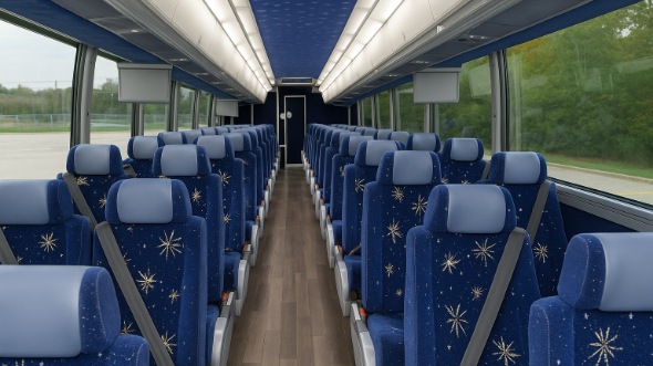 battle creek 50 passenger charter bus inside