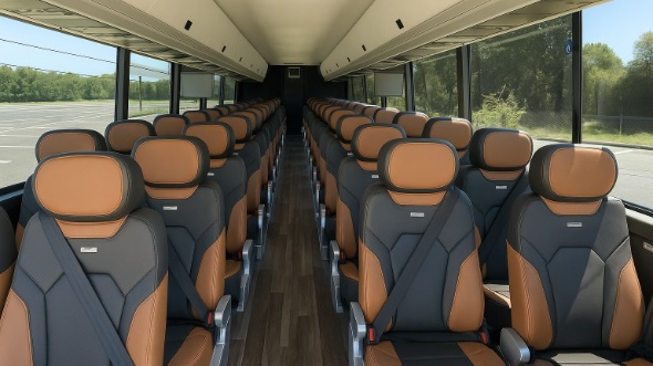 battle creek 50 passenger charter bus interior