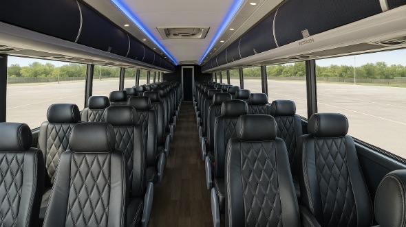 battle creek 56 passenger charter bus inside